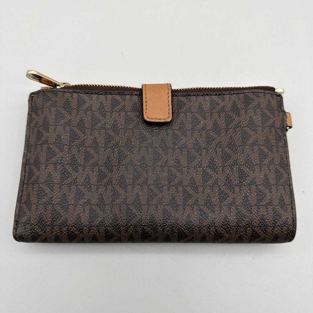 Michael Kors Monogram Wallet with Smartphone Pocket, Brown, No Wristlet